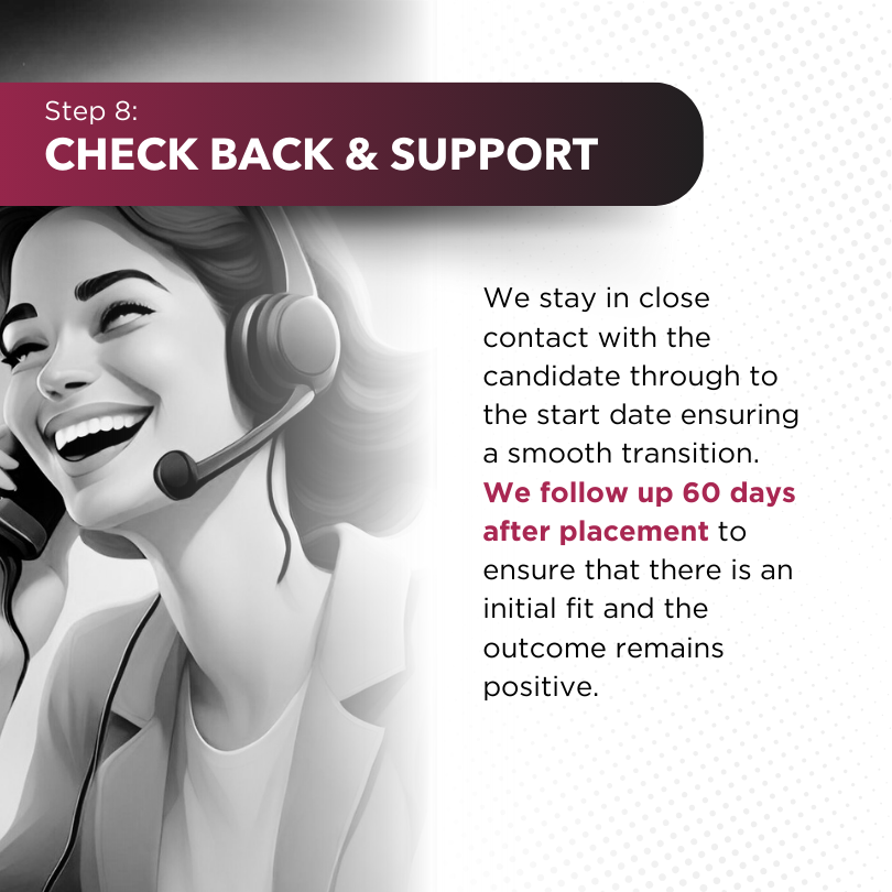 Recruitment Process Step 8 - Check Back & Support